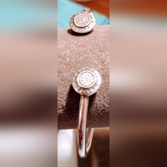 Pandora Diamond Sterling Silver Cuff size 7 inch length Bracelet - Picture 7 of 10